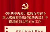 《中共中央关于党的百年奋斗重大成就和历史经验的决议》中提到的妇女和妇女工作